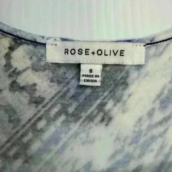 Rose & Olive Womens SM Multicolor Side Draped Tunic Tank Keyhole Rayon Blend - Picture 6 of 12